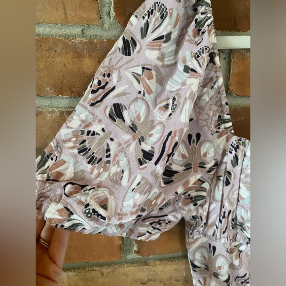 ARITZIA SUNDAY BEST rachel dress puff sleeve mini dress butterfly pastel large - Picture 7 of 9